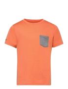 Myske Wool Youth Tee Navy Mel/Solidgrey 128 Sport T-Kortærmet Skjorte Orange Bergans