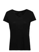 Women's Modal V-Neck T-Shirt 1-Pack Sport T-shirts & Tops Short-sleeved Black Danish Endurance