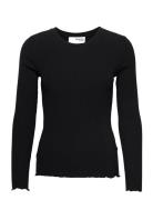 Slfanna Ls Crew Neck Tee S Noos Tops T-shirts & Tops Long-sleeved Black Selected Femme