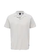 Onsabraham Reg Ss Resort Polo Cs Tops Polos Short-sleeved Cream ONLY & SONS