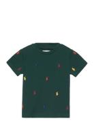 Polo Pony Cotton Mesh Tee Tops T-Kortærmet Skjorte Green Ralph Lauren Baby