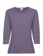 Bamboo T-Shirt With 3/4-Sleeve Tops T-shirts & Tops Long-sleeved Purple Lady Avenue