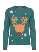 Onlxmas Exclusive Reind Pullover Ex Knt Tops Knitwear Jumpers Green ONLY