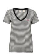 Perfect Vneck Annalise Stripe Tops T-shirts & Tops Short-sleeved Black LEVI´S Women