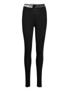 Hmlte Maja Mid Waist Cotton Tights Sport Running-training Tights Black Hummel