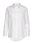 Oprah Cotton Poplin Shirt Tops Shirts Long-sleeved White Marville Road