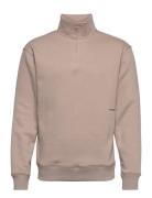 Ken Half Zip Sweatshirt Tops Sweatshirts & Hoodies Sweatshirts Beige Soulland