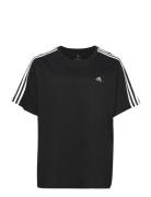 Adidas Womenessentials Slim 3-Stripes T-Shirt Plus Isze Sport T-shirts & Tops Short-sleeved Black Adidas Sportswear