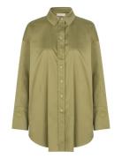 Davina Loose Shirt Tops Shirts Long-sleeved Khaki Green Notes Du Nord