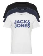 Jjecorp Logo Tee Ss O-Neck 3Pk Mp Noos Tops T-Kortærmet Skjorte White Jack & J S
