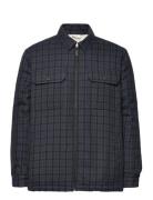 Teddy Lining Checked Overshirt - Oc Tops Overshirts Multi/patterned Knowledge Cotton Apparel