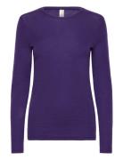 Top Merino Wool Ls Tops T-shirts & Tops Long-sleeved Purple Lindex