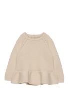 Knitted Pullover W. Frill Tops Knitwear Pullovers Cream Copenhagen Colors