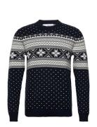 Slhclaus Ls Knit Crew Neck W Tops Knitwear Round Necks Navy Selected Homme