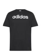 Essentials Single Jersey Linear Embroidered Logo T-Shirt Sport T-Kortærmet Skjorte Black Adidas Sportswear