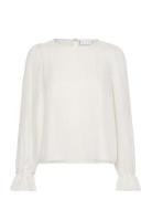 Top In Metallic Shimmer Tops Blouses Long-sleeved White Coster Copenhagen