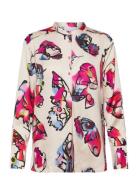 Shirt In Butterfly Print Tops Blouses Long-sleeved Multi/patterned Coster Copenhagen