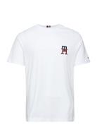 Essential Monogram Tee Tops T-Kortærmet Skjorte White Tommy Hilfiger