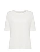 Linen Blend T-Shirt Tops T-Kortærmet Skjorte White Esprit Casual