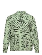 Carnova Lolli Life Ls Reg Shirt Aop Tops Shirts Long-sleeved Green ONLY Carmakoma