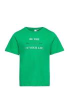 Vmpukfrancis Ss Top Box Jrs Girl Tops T-Kortærmet Skjorte Green Vero Moda Girl