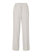 Slfviva-Gulia Hw Long Linen Pant Noos Bottoms Trousers Wide Leg Beige Selected Femme