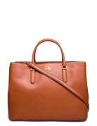 Leather Large Marcy Satchel Bags Small Shoulder Bags-crossbody Bags Brown Lauren Ralph Lauren