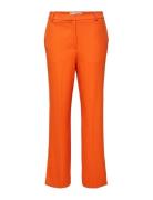 Slfmyla-Mynella Hw Straight Pant Curve Bottoms Trousers Straight Leg Orange Selected Femme