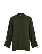 Objeri L/S Shirt 126 Tops Shirts Long-sleeved Khaki Green Object