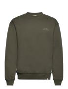 Crew Sweatshirt Tops Sweatshirts & Hoodies Hoodies Khaki Green Les Deux