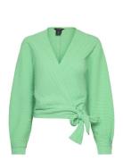 Blouse Pamela Wrap Tops Blouses Long-sleeved Green Lindex