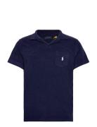 Rec Lw Cotton Terry-Ssl-Knt Tops Polos Short-sleeved Navy Polo Ralph Lauren