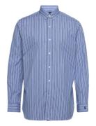Custom Fit Striped Tab Collar Shirt Tops Shirts Casual Blue Polo Ralph Lauren