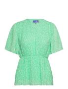 Bonniecras Blouse Tops Blouses Short-sleeved Green Cras