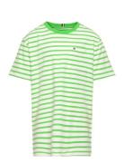 Breton Pocket Stripe Tee S/S Tops T-Kortærmet Skjorte Green Tommy Hilfiger