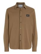 Micro Waffle Textured Shirt Tops Shirts Casual Brown Calvin Klein Jeans