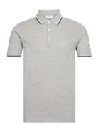 Polo Shirt With Contrast Piping Tops Polos Short-sleeved Grey Lindbergh