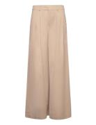 Celenegz Mw Pants Bottoms Trousers Wide Leg Beige Gestuz