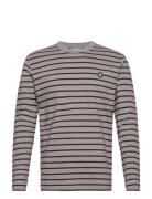 Mel Stripe Long Sleeve Gots Tops T-Langærmet Skjorte Grey Double A By Wood Wood