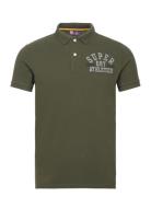 Applique Classic Fit Polo Tops Polos Short-sleeved Khaki Green Superdry