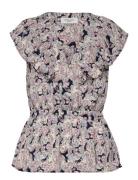 Recycled Polyester Top Tops Blouses Short-sleeved Multi/patterned Rosemunde