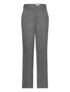 Slfmyla Hw Wide Pant Mgm Stripe Noos Bottoms Trousers Suitpants Grey Selected Femme
