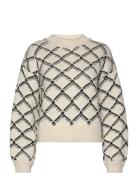Slfolivia Ls Cropped Knit O-Neck Tops Knitwear Jumpers White Selected Femme