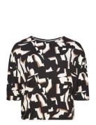 Fpfloral Bl 2 Tops T-shirts & Tops Short-sleeved Black Fransa Curve