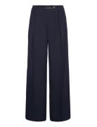 Double-Faced Georgette Wide-Leg Pant Bottoms Trousers Wide Leg Navy Lauren Ralph Lauren