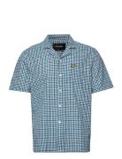 Gingham Revere Collar Shirt Tops Shirts Short-sleeved Blue Lyle & Scott