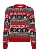 Viholy L/S Christmas Knit Top/Ka Tops Knitwear Jumpers Red Vila