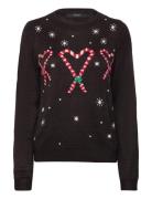 Vmcandyheart Ls O-Neck Pullover Xmas Tops Knitwear Jumpers Black Vero Moda