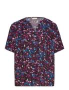Caramabel Life S/S Top Aop Tops T-shirts & Tops Short-sleeved Black ONLY Carmakoma