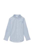 Striped Shirt With Pocket Tops Shirts Long-sleeved Shirts Blue Tom Tailor